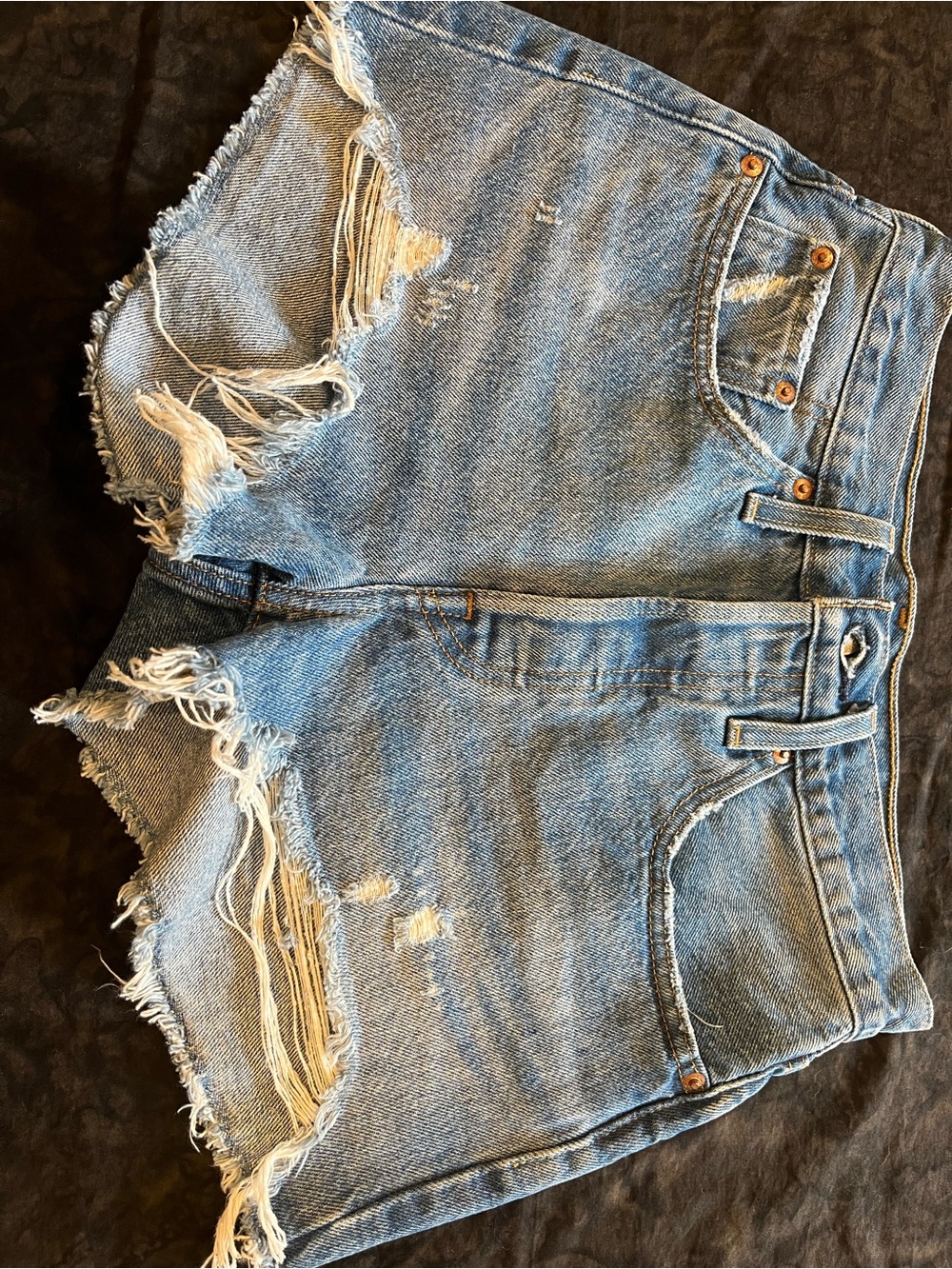 Levi's Light Blue Distressed Denim Cutoff Shorts size 26